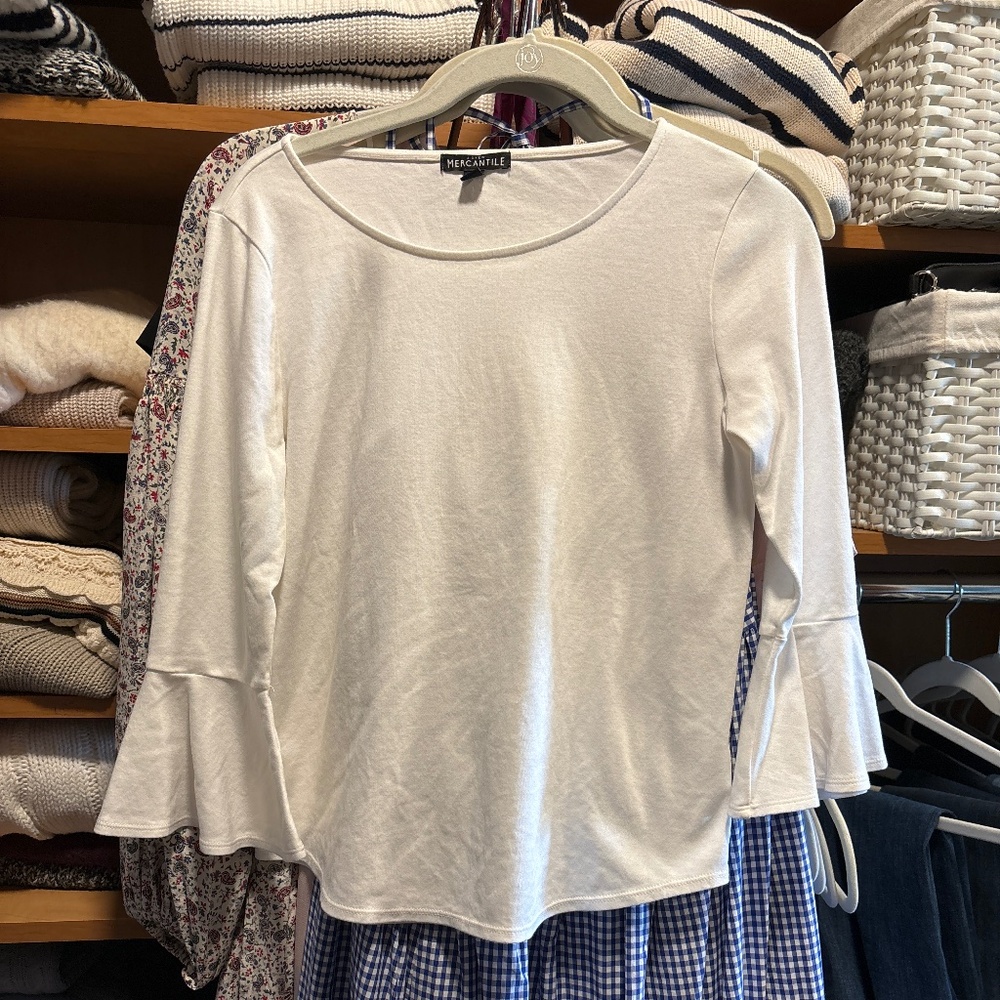 J Crew T Shirt with bell sleeve